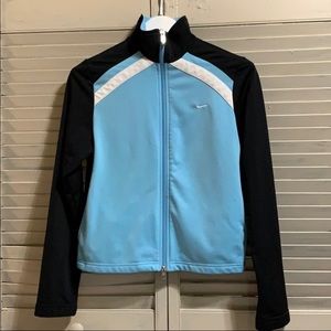 Nike Zip Up Black and Baby Blue lightweight jacket